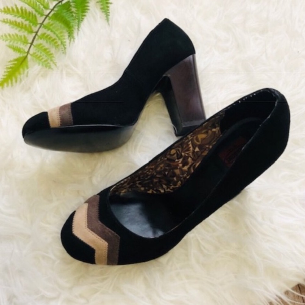 Missoni for Target Suede Chevron Block Heel Pumps 8 Dress Shoes
